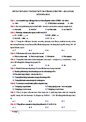Đề thi thử THPT Quốc gia lần 2 môn Hóa học - Trường THPT chuyên Nguyễn Trãi (Có đáp án)